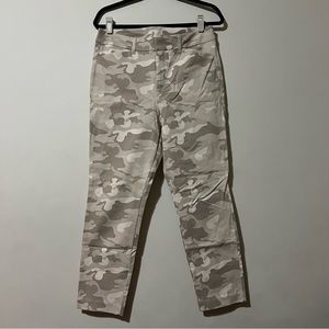 2 High Rise Camo Pants, Olive Green and Khaki, Size 10